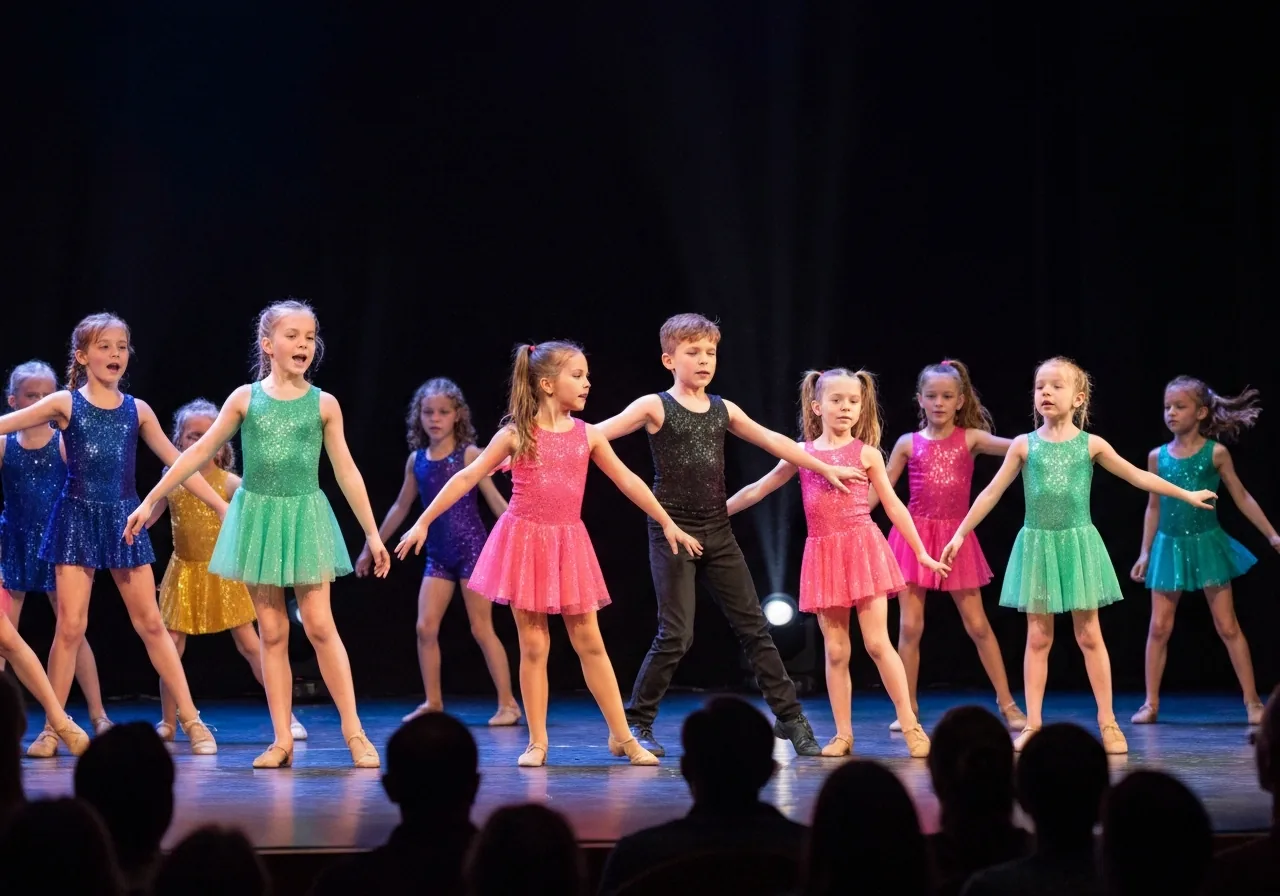 Kids performing on stage